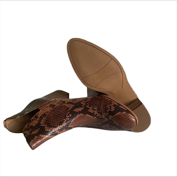 Franco Sarto Roar Snake Print Embossed Ankle Boots - Picture 10 of 11